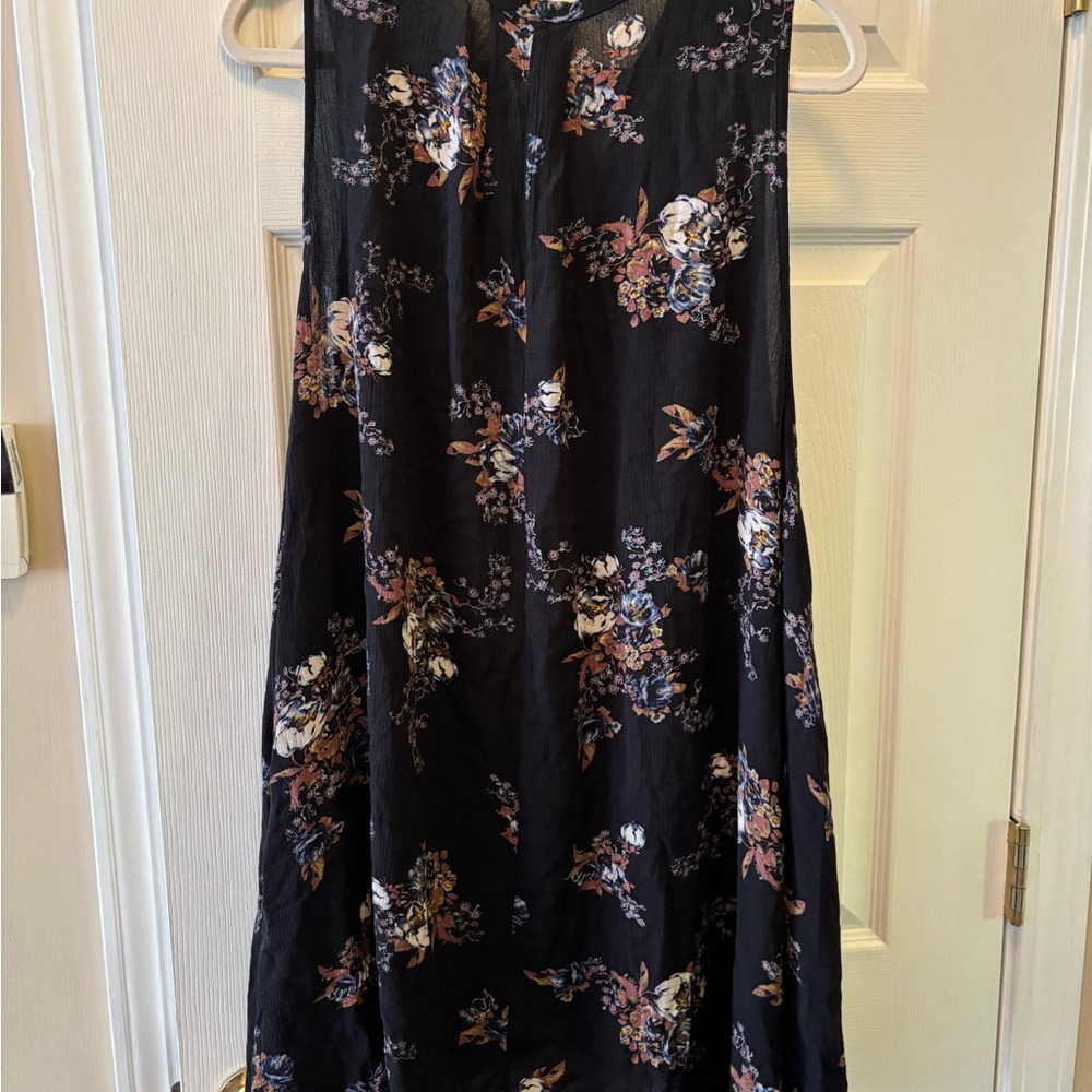Free People Floral Black Sleeveless Dress Size Large BWOT - Picture 7 of 11